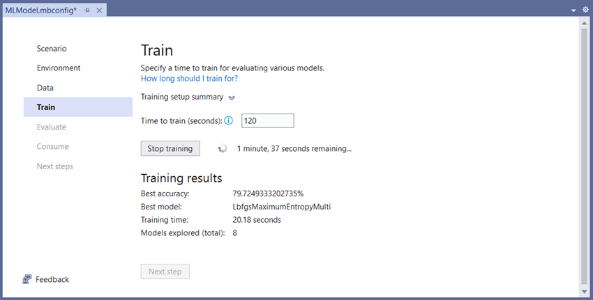 Sentiment analysis in an ASP.NET web application with ML.NET